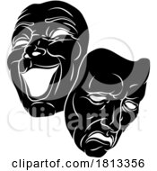 Poster, Art Print Of Theater Or Theatre Drama Comedy And Tragedy Masks