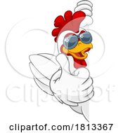 Poster, Art Print Of Chicken Rooster Cockerel Bird Sunglasses Cartoon