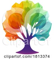 Poster, Art Print Of A Rainbow Tree Stylised Mutli Color