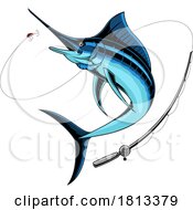 Marlin Chasing A Lure Licensed Cartoon Clipart