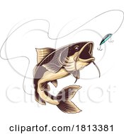 Catfish And Lure Licensed Cartoon Clipart