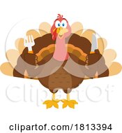 Poster, Art Print Of Hungry Turkey Bird Mascot Licensed Cartoon Clipart