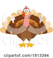Hungry Turkey Bird Mascot Licensed Cartoon Clipart