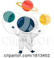 Astronaut With Planets Licensed Cartoon Clipart