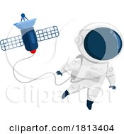 Astronaut On A Space Walk Licensed Cartoon Clipart
