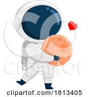 Astronaut Holding The Moon Licensed Cartoon Clipart