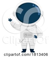Astronaut Waving Licensed Cartoon Clipart