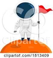 Astronaut On A Planet Licensed Cartoon Clipart by Hit Toon