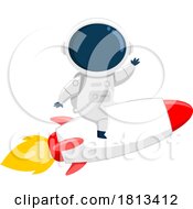 Astronaut On A Rocket Licensed Cartoon Clipart by Hit Toon