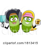 07/02/2024 - Female Pickleball Pickle Mascots Licensed Cartoon Clipart