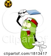 Male Pickleball Pickle Mascot Licensed Cartoon Clipart