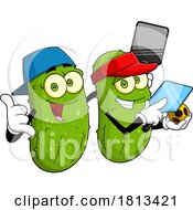 Pickleball Pickle Couple Licensed Cartoon Clipart