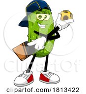 Male Pickleball Pickle Mascot Licensed Cartoon Clipart