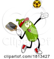 Male Pickleball Pickle Mascot Licensed Cartoon Clipart
