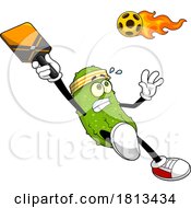 Male Pickleball Pickle Mascot Licensed Cartoon Clipart