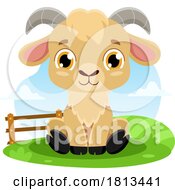 Sitting Goat Barnyard Animal Licensed Cartoon Clipart