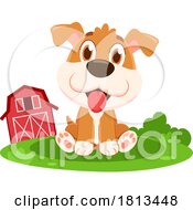 Sitting Dog Barnyard Animal Licensed Cartoon Clipart