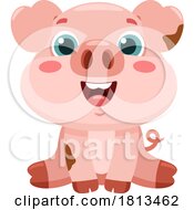 Sitting Muddy Piggy Barnyard Animal Licensed Cartoon Clipart