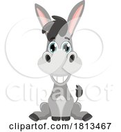 Sitting Donkey Barnyard Animal Licensed Cartoon Clipart