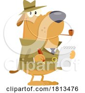Detective Dog Taking Notes Licensed Cartoon Clipart
