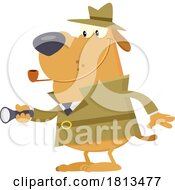Poster, Art Print Of Detective Dog With Flashlight Licensed Cartoon Clipart