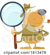 Detective Dog With Magnifying Glass Licensed Cartoon Clipart