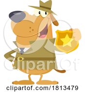 Poster, Art Print Of Detective Dog Showing His Badge Licensed Cartoon Clipart