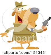 Detective Dog With Revolver Licensed Cartoon Clipart