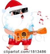 Poster, Art Print Of Singing Vacationing Santa Claus Licensed Cartoon Clipart