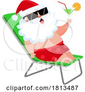 07/05/2024 - Poolside Vacationing Santa Claus Licensed Cartoon Clipart