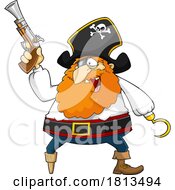 Poster, Art Print Of Pirate Holding A Gun Licensed Cartoon Clipart