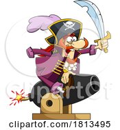 07/06/2024 - Pirate Sitting On A Cannon Licensed Cartoon Clipart