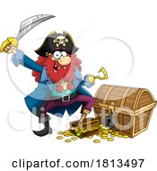07/05/2024 - Pirate With Treasure Licensed Cartoon Clipart