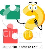 Question Mark Mascot With Puzzle Pieces Licensed Cartoon Clipart