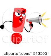 Poster, Art Print Of Exclamation Point Mascot Yelling Through A Megaphone Licensed Cartoon Clipart