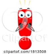 Scared Or Surprised Exclamation Point Mascot Licensed Cartoon Clipart