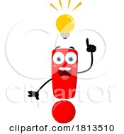 Exclamation Point Mascot With An Idea Licensed Cartoon Clipart