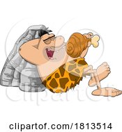 Caveman Eating Meat Licensed Cartoon Clipart