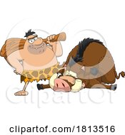 07/06/2024 - Caveman Boar Hunting Licensed Cartoon Clipart