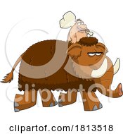 Caveman Riding A Mammoth Licensed Cartoon Clipart