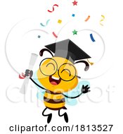 Poster, Art Print Of Graduate School Bee Mascot Licensed Cartoon Clipart