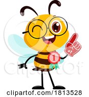 Poster, Art Print Of Successful School Bee Mascot Licensed Cartoon Clipart