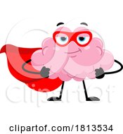 Poster, Art Print Of Super Hero Brain Mascot Licensed Cartoon Clipart