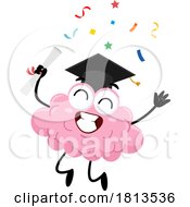 Poster, Art Print Of Graduate Brain Mascot Licensed Cartoon Clipart