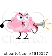 Poster, Art Print Of Brain Mascot Using A Megaphone Licensed Cartoon Clipart