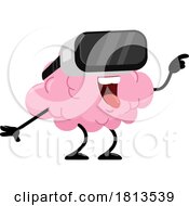 Poster, Art Print Of Brain Mascot Wearing Vr Goggles Licensed Cartoon Clipart