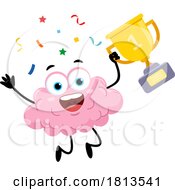 Poster, Art Print Of Brain Mascot With A Trophy Licensed Cartoon Clipart