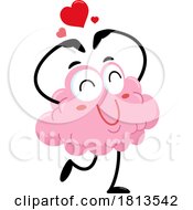 Poster, Art Print Of Brain Mascot Making A Heart Licensed Cartoon Clipart