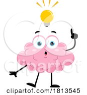 Poster, Art Print Of Brain Mascot With An Idea Licensed Cartoon Clipart