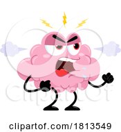 Poster, Art Print Of Bad Tempered Brain Mascot Licensed Cartoon Clipart